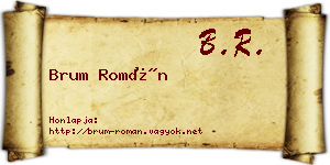 Brum Román névjegykártya